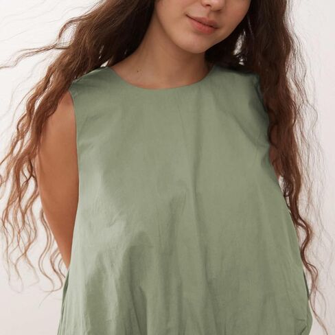 Ainangua المرأة الصيف فقاعة تانك القمم عادية أكمام Crewneck البلوز قمصان تجريب بلوزة الشاطئ ملابس السفر in Kuwait