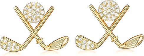 أقراط جولف مطلية بالذهب 18 قيراط للنساء، 925 من الفضة الإسترلينية، مسمار كرة جولف لا يسبب الحساسية، أقراط رياضية متطابقة مع ملابس الجولف، هدايا مجوهرات اللاعب للاعبي الجولف والنساء والزوجة والأم والأصدقاء in Kuwait