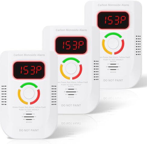 Carbon Monoxide Detectors Plug in, Portable CO Detector with LED Digital Display, Carbon Monoxide Alarm with Audible and Visual Alarm & Test Mute Button, CO Alarm Monitor for Home/Kitchen/Hotel in Kuwait