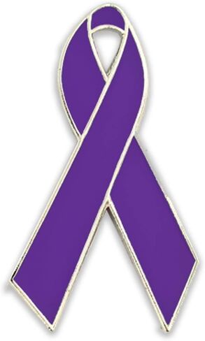مجوهرات PinMart's Purple Awareness Ribbon المغناطيسي المينا طية صدر السترة in Kuwait