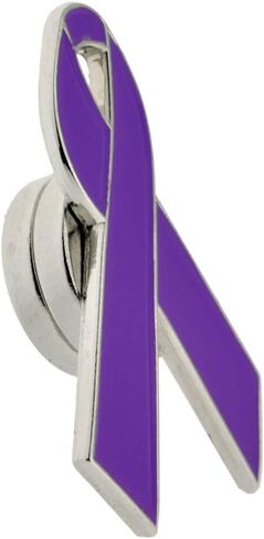 PinMart's Purple Awareness Ribbon Magnetic Enamel Lapel Pin Jewelry in Saudi Arabia