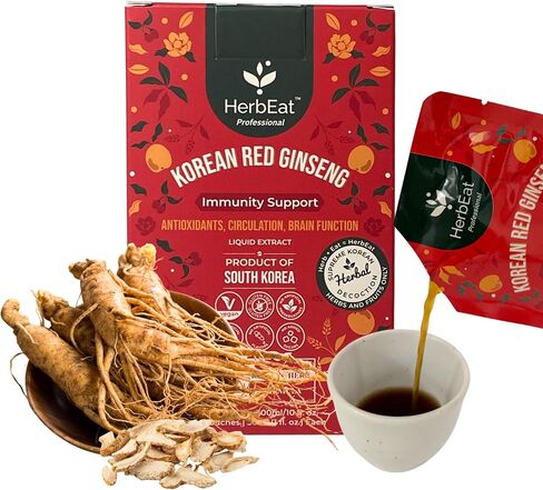 Korean Red Ginseng Prime Extract with 11mg Ginsenosides - Boost Energy, Memory & Immunity, 6-Year-Old Ginseng Drink for Circulation & Skin -5 Pouches (30mL*5) in Saudi Arabia