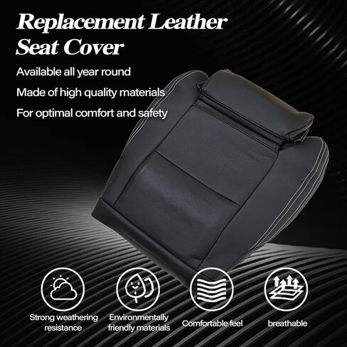 SecosAutoparts Black Front Driver Side Bottom Replacement Leather Seat Cover Compatible with Mercedes Benz GLA250 GLA 250 2016 2017 2018 2019 2020 in Kuwait