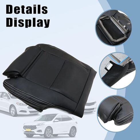 SecosAutoparts Black Front Driver Side Bottom Replacement Leather Seat Cover Compatible with Mercedes Benz GLA250 GLA 250 2016 2017 2018 2019 2020 in Kuwait