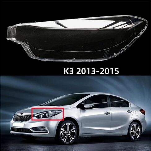 Compatible for Kia K3 2013 2014 2015 Accessories The Car Headlight Lights Glass Shell(2pcs Left and Right) in Saudi Arabia