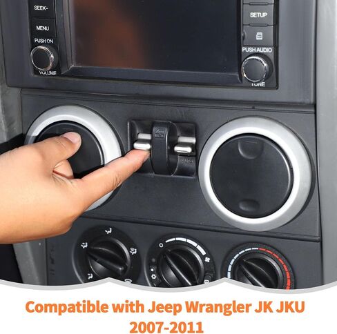 RT-TCZ Center Console Window Button Switch Trim Cover Aluminum Alloy Decoration Interior Accessories for Jeep Wrangler JK JKU 2007-2011,Red in Saudi Arabia