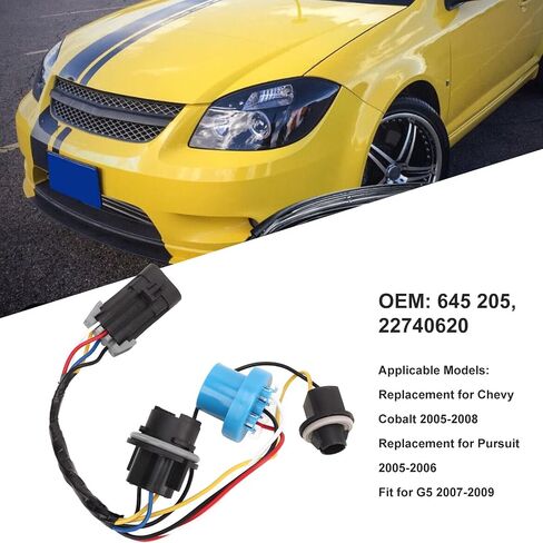 Headlight Wire Harness Socket Replacement for Chevy Cobalt 2005‑2008, Headlight Wiring Harness Flexible Front Lamp Socket Wire, OEM Number 645 205, 22740620 in Saudi Arabia