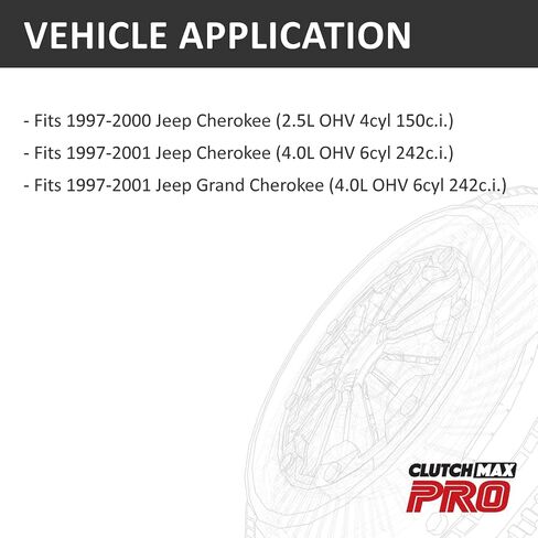 ClutchMaxPRO Pre-Filled Pre-Bled Clutch Master Slave Cylinder Assembly Compatible with 1997-2000 Jeep Cherokee V4 2.5L 1997-2001 Cherokee, Grand Cherokee V6 4.0L (PS0119) in Saudi Arabia