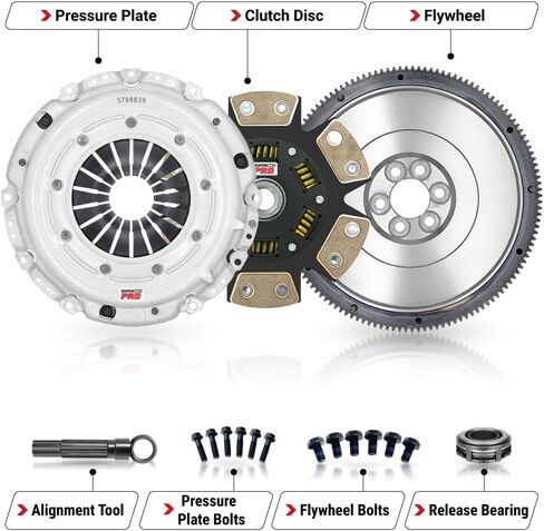 مجموعة قابض السباق CMP المرحلة 3 مع دولاب الموازنة يناسب Audi 1998-2003 A3 2000-2006 TT, Volkswagen 1999-2004 Beetle 1998-2005 TDI Jetta 2000-2006 Golf 1.8L 1.9L توربو ديزل 5 سرعات FWD in Saudi Arabia