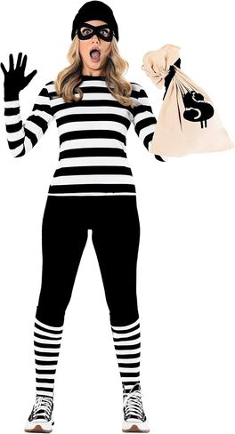 Morph Robber Costume Women, Bank Robber Costume Women, Burglar Costumes, Halloween Costumes Adult in Saudi Arabia