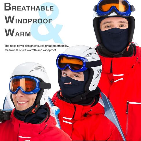 Ski Mask for Men Women, Nose Opening Breathable Warm Balaclava Face Mask Windproof for Skiing Snowboarding Cycling in Saudi Arabia