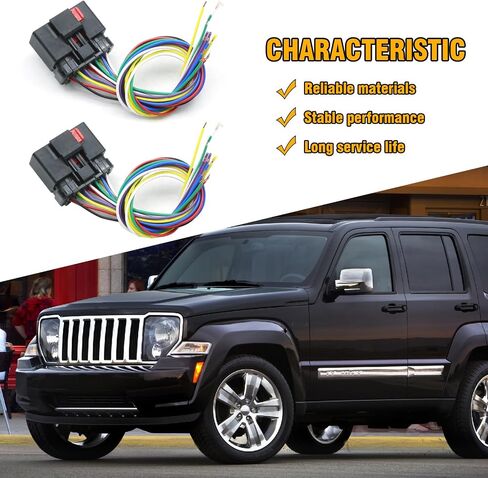 2 Set 501396 Door Harness Connector Wiring Pigtail Kit, Replacement for Jeep Liberty 2002-2011 Wrangler 1999-2006 Commander 2007-2010 Grand Cherokee 1997-2004 in Saudi Arabia
