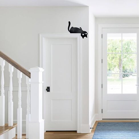 Black Cat Door Topper Cat Decor Door Corner Cute and Funny Cat Lover Gifts, Ideal for Friends Family in Kuwait
