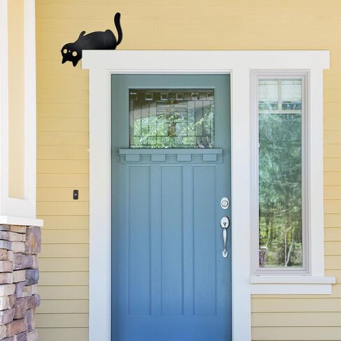 Black Cat Door Topper Cat Decor Door Corner Cute and Funny Cat Lover Gifts, Ideal for Friends Family in Kuwait