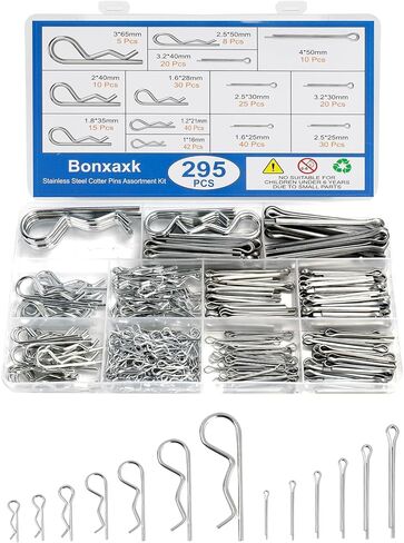 50 قطعة من دبابيس كوتر، مجموعة متنوعة من دبابيس كوتر، دبابيس الأجهزة شديدة التحمل على شكل حرف R، 5 أحجام من دبابيس الربط الزنبركية لقفل المقطورة، مشابك المقطورة، جزازات العشب، الشاحنات، اختيار الميكانيكي in Kuwait