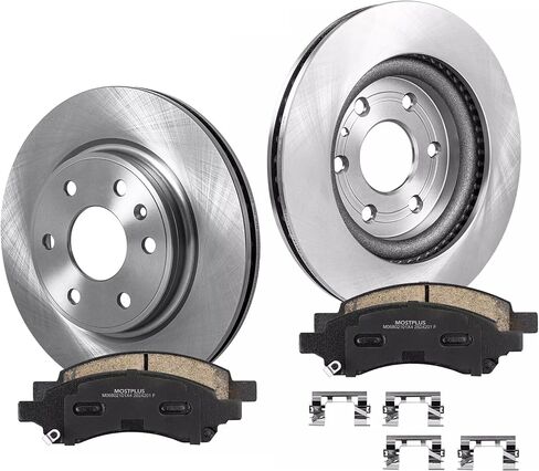 MOSTPLUS Front Vented Disc Brake Rotors+Ceramic Brake Pad Compatible for 2007-2016 GMC Acadia / 2008-2017 BUICK ENCLAVE / 2009-2017 Chevy Traverse Brake Rotors Pads Kit (12.8") in Saudi Arabia
