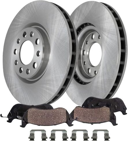Detroit Axle - Front Brake Kit for 2015-2017 Chrysler 200, 2013-2016 Dodge Dart, Disc Brake Rotors Ceramic Brake Pads with Hardware Assembly 2015 2016 Replacement : 12.00" inch Rotors in Saudi Arabia