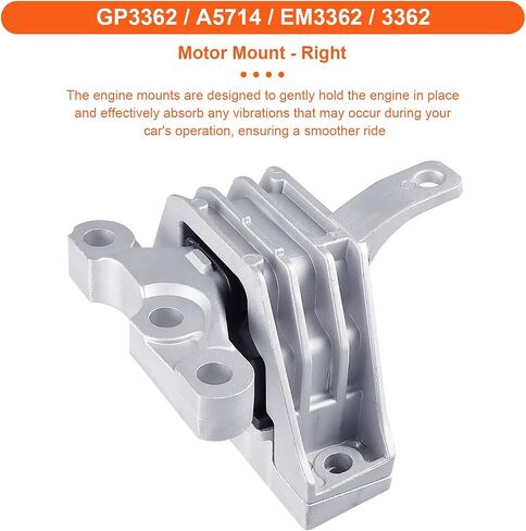 Engine Motor Mount Set & Trans Mount Compatible with Cadillac Models 2010-2011 SRX V6 3.0L , 2012-2016 SRX V6 3.6L, 4PCS, Replacement for A5714 A5530 A5608 A5502 3362 3195 3361 3196 in Kuwait