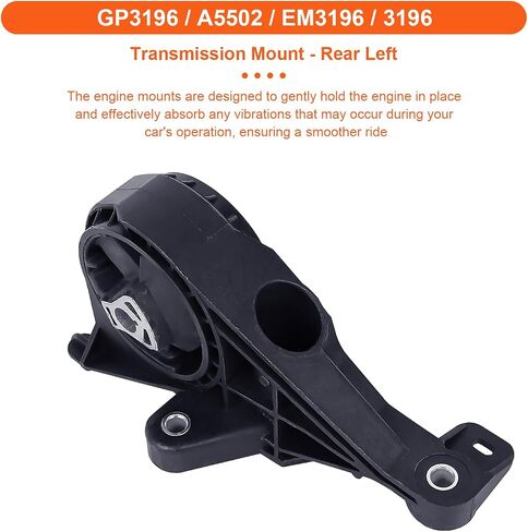 Engine Motor Mount Set & Trans Mount Compatible with Cadillac Models 2010-2011 SRX V6 3.0L , 2012-2016 SRX V6 3.6L, 4PCS, Replacement for A5714 A5530 A5608 A5502 3362 3195 3361 3196 in Kuwait