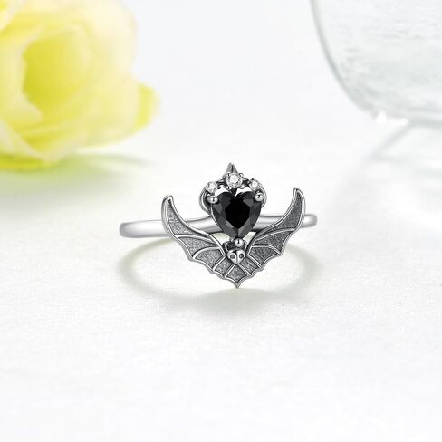 Bat Rings for Women 925 Sterling Silver Gothic Rings Halloween Bat Jewelry Gifts for Women in Kuwait