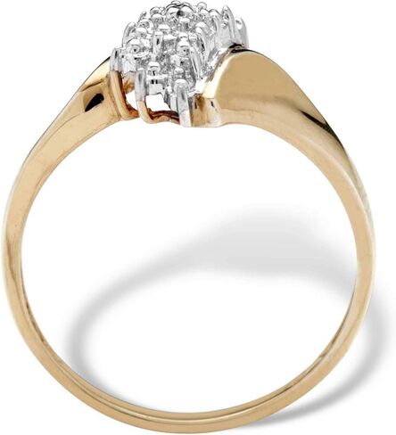 18K Yellow Gold over Sterling Silver Genuine Diamond Accent Cluster Ring in Saudi Arabia