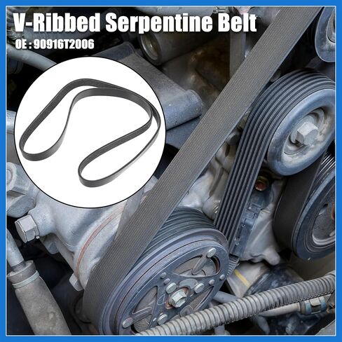 Car Engine Multi V-Ribbed Serpentine Drive Belt No.90916T2006 for Toyota Hilux Pickup for Toyota Fortuner 2004-2015 Auto Accessories in Saudi Arabia