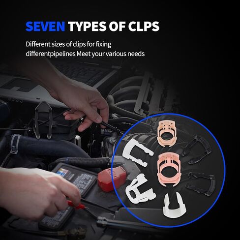 80Pcs Fuel Line Retainer Clips Assortment Kit, 8 Popular Sizes 5/16" & 3/8" Fuel Lines Clamp, Fuel Line Retaining Clips Auto Fuel Hose Retainer Clips Replacement Kit Compatible with Ford GM in Saudi Arabia