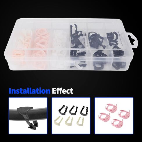 80Pcs Fuel Line Retainer Clips Assortment Kit, 8 Popular Sizes 5/16" & 3/8" Fuel Lines Clamp, Fuel Line Retaining Clips Auto Fuel Hose Retainer Clips Replacement Kit Compatible with Ford GM in Saudi Arabia