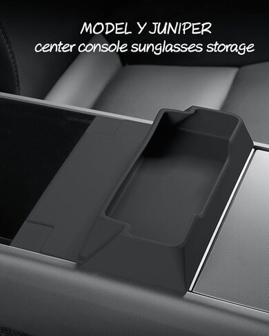 منظم النظارات الشمسية، وحدة تخزين النظارات الشمسية بوحدة التحكم المركزية، صندوق تخزين النظارات المصنوع من السيليكون لمسند الذراع متوافق مع طراز Tesla 3 وطراز y 2021-2024، وليس لـ Highland 3 in Kuwait