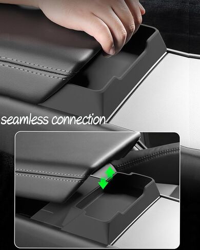 منظم النظارات الشمسية، وحدة تخزين النظارات الشمسية بوحدة التحكم المركزية، صندوق تخزين النظارات المصنوع من السيليكون لمسند الذراع متوافق مع طراز Tesla 3 وطراز y 2021-2024، وليس لـ Highland 3 in Kuwait