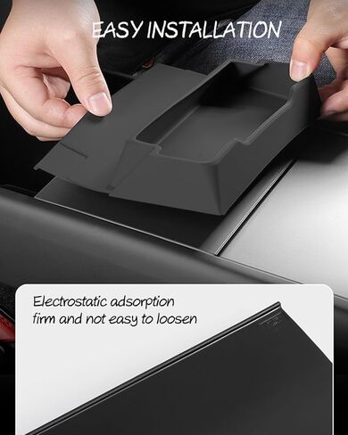 منظم النظارات الشمسية، وحدة تخزين النظارات الشمسية بوحدة التحكم المركزية، صندوق تخزين النظارات المصنوع من السيليكون لمسند الذراع متوافق مع طراز Tesla 3 وطراز y 2021-2024، وليس لـ Highland 3 in Kuwait