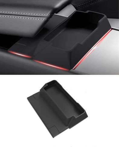 منظم النظارات الشمسية، وحدة تخزين النظارات الشمسية بوحدة التحكم المركزية، صندوق تخزين النظارات المصنوع من السيليكون لمسند الذراع متوافق مع طراز Tesla 3 وطراز y 2021-2024، وليس لـ Highland 3 in Kuwait