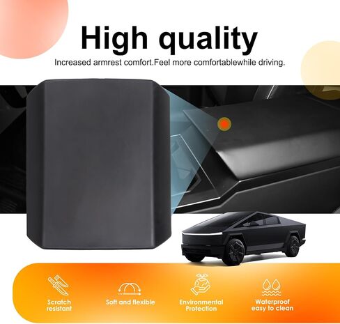 Center Console Cover Armrest Protector for 2024 Tesla Cybertruck, TPE Material Non-slip Protector for Cybertruck Accessories Armrest Cover , Anti-scratch And Wear Armrest Protector Pads ( Black) in Saudi Arabia