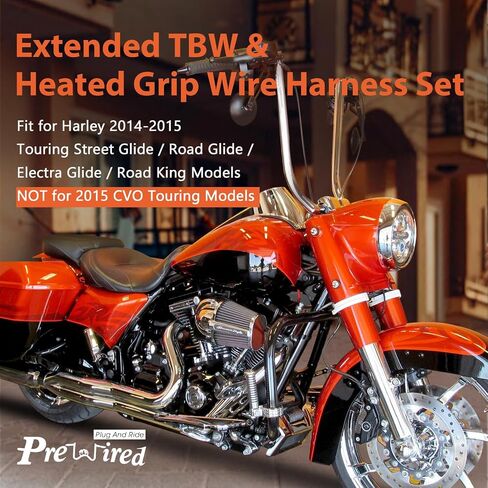 25" 2014-2015 Touring Throttle by Wire and Heated Grip Wires Extension Harness (TBW) for Harley 2014-2015 Street Glide Road Glide Electra Glide Road King Ape Hanger Handlebars in Saudi Arabia