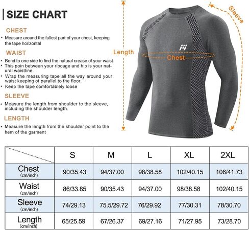 Men's Thermal Compression Shirt Fleece Lined Long Sleeve Athletic Base Layer Cold Weather Gear Workout Top Grey in Saudi Arabia