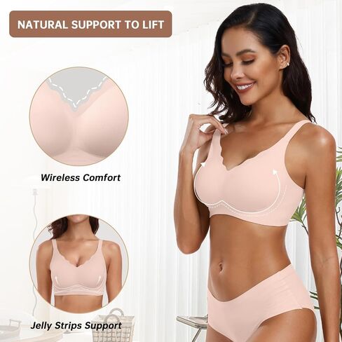 Wireless Bras for Women Comfortable No Underwire Push Up Seamless Bralettes Full Coverage Everyday Tshirts Bra in Saudi Arabia