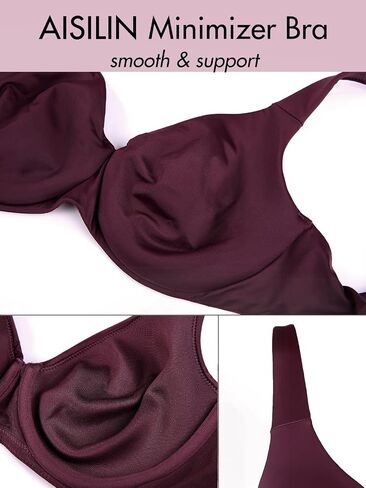 Women's Plus Size Minimizer Underwire Full Coverage Unlined Seamless Bra in Saudi Arabia