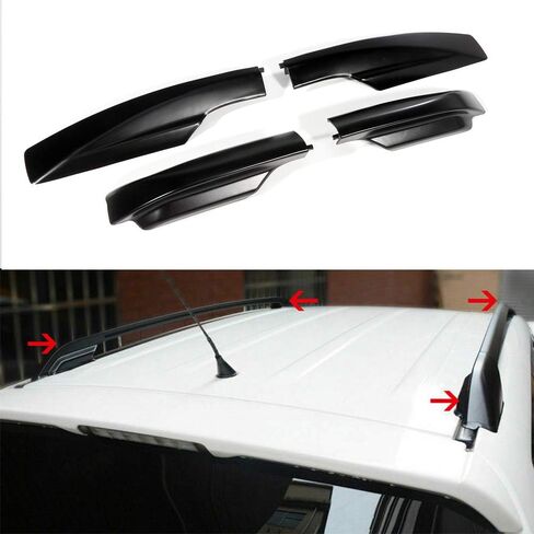 Roof Rack Top Rail End Covers fit for Toyota for RAV4 2006 2007 2008 2009 2010 2011 2012 Black Aluminum Rooftop Cargo Carrier-4PCS in Saudi Arabia
