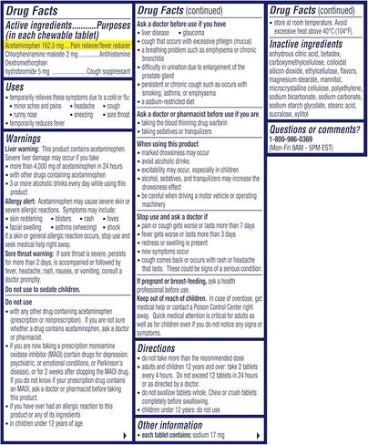 Alka-seltzer Plus New Cold & Flu FizzyChews, No Water Needed, On The Go Cold and Flu Chewable Tablets, Cold Medicine for Adults, for Flu Relief & Cold Relief, Orange Flavor, 24 Count in Kuwait