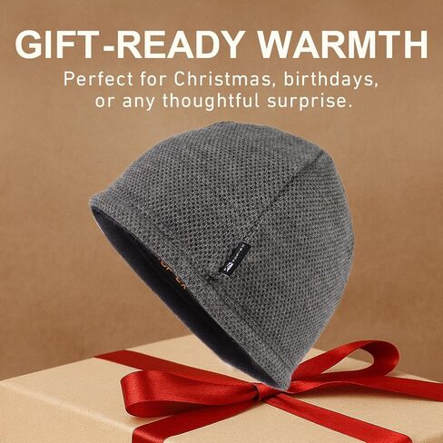 TOP-EX PolarWool™ Wool Beanie Hat for Men Women Fleece Lined Skull Cap Winter Knit Hat Watch Caps Reversible & Windproof in Saudi Arabia