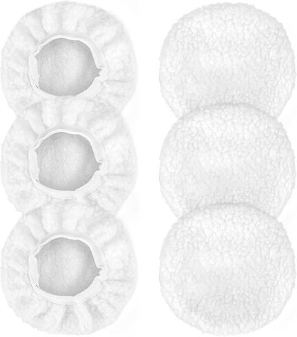 6 Pcs Car Polishing Bonnet Buffing Pad Car Buffer Polisher Waxer Covers Wheel Waxer Pads for Automobile Glass Cleaning and Polish (5" - 6") in Saudi Arabia