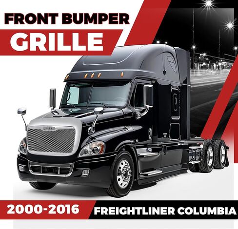 شبكة المصد الأمامي HECASA متوافقة مع 2000-2016 Freightliner Columbia Bumper Grill الفولاذ + البلاستيك الكروم الفضي in Saudi Arabia