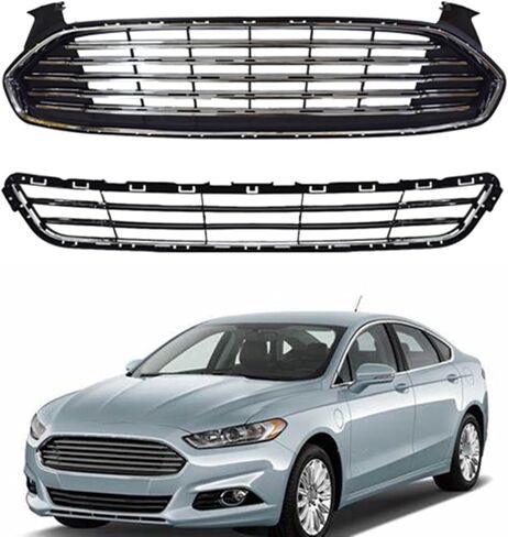 waltyotur Upper & Lower Horizontal Front Hood Bumper Grill Grille ABS Kit Replacement for Fusion/Mondeo 2013 2014 2015 2016 DS7Z8200BA FO1200553 in Saudi Arabia