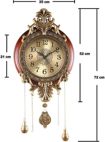 Decorative Pendulum Wall Clock Quartz Movement Vintage Silent Non Ticking Large Antique Metal Wooden Home Office Clocks in Saudi Arabia
