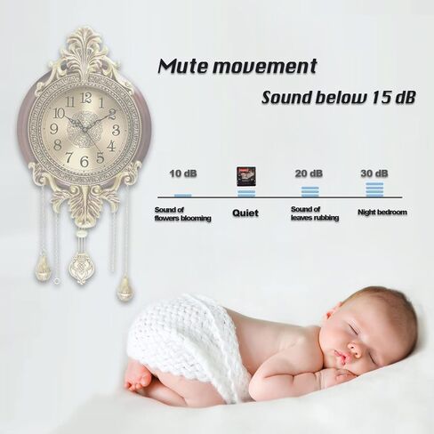 Decorative Pendulum Wall Clock Quartz Movement Vintage Silent Non Ticking Large Antique Metal Wooden Home Office Clocks in Saudi Arabia