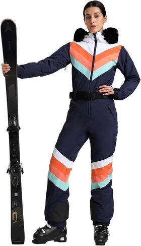 GSOU SNOW Ski Suit Women Snowsuit One Piece Snowboarding Waterproof Windproof Jumpsuit for Outdoor Sports in Kuwait