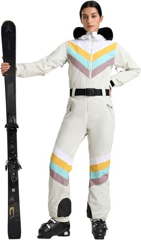 GSOU SNOW Ski Suit Women Snowsuit One Piece Snowboarding Waterproof Windproof Jumpsuit for Outdoor Sports in Kuwait