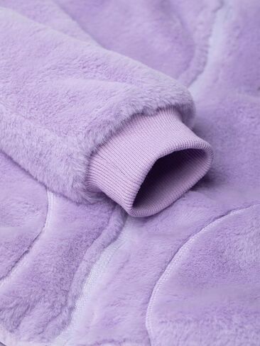 Girls’ Fleece Jacket with Sparkly Sequin Stripes – Soft Plush Zip Up Coat with Pockets in Saudi Arabia