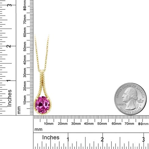 قلادة من Gem Stone King مطلية بالذهب الأصفر عيار 18 قيراط 925 فضية مخصصة وشخصية بيضاوية 12 × 10 مم من الأحجار الكريمة مع سلسلة 18 بوصة in Saudi Arabia