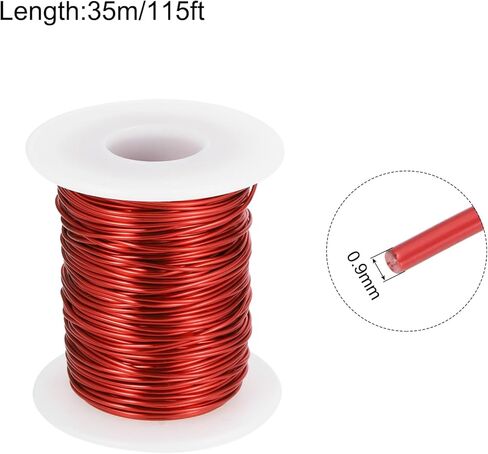 MECCANIXITY 0.24mm Magnet Wire 755ft Enameled Copper Wire Enameled Magnet Winding Wire Coil 100g 155C for Transformers Inductors in Kuwait